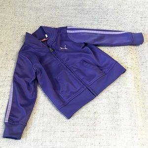 🔥Puma zip up track jacket 18 months, purple with lavender stripes on sleeve.